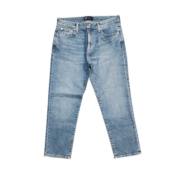 Gap high rise girlfriend medium wash denim ankle length - Picture 2 of 6